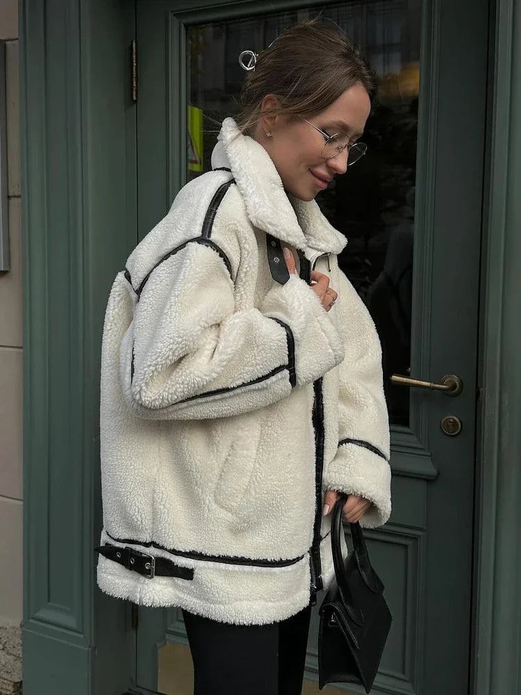 Faux Shearling Zip Jacket