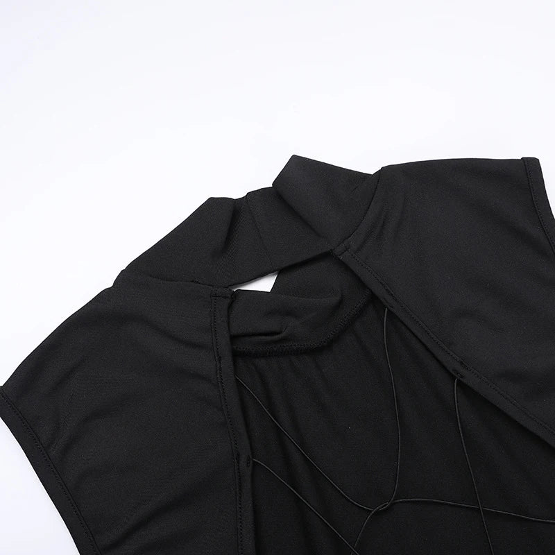 Midnight Allure Lace-Up Dress