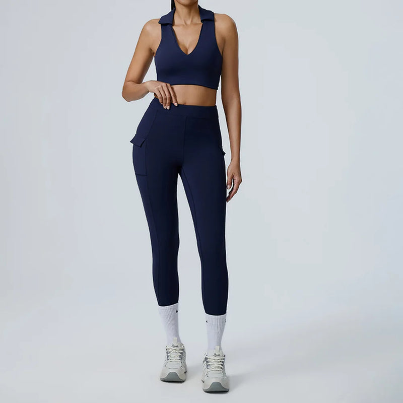 Polo Halter & Cargo Leggings Workout Set