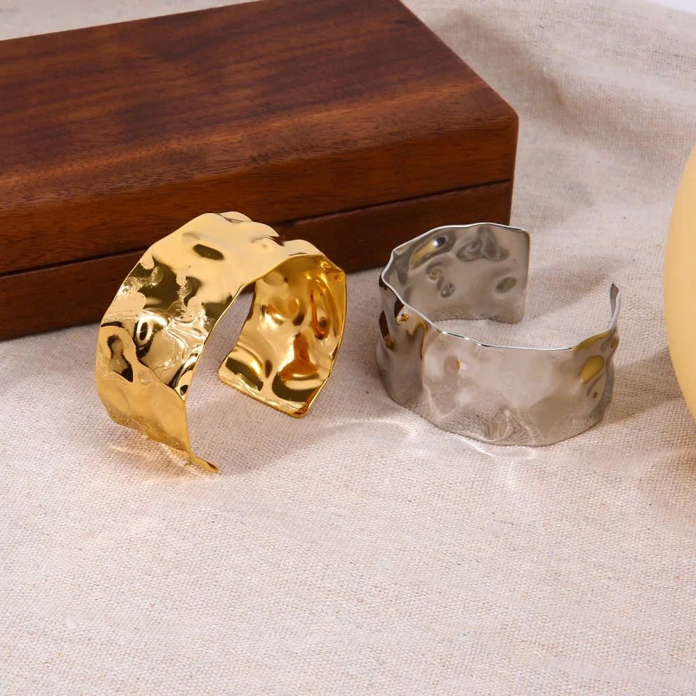 Hammered Wide Cuff Bracelet
