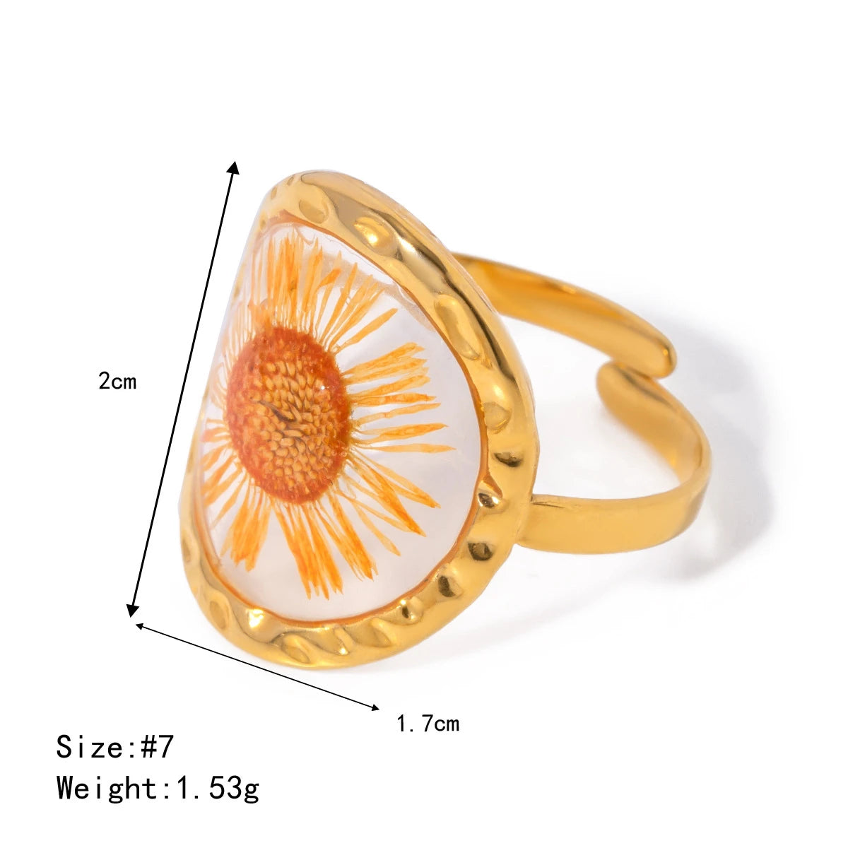 Pressed Flower Botanical Ring
