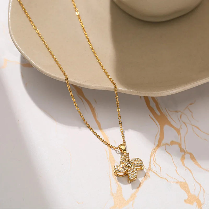 Crystal Flower Pendant Necklace