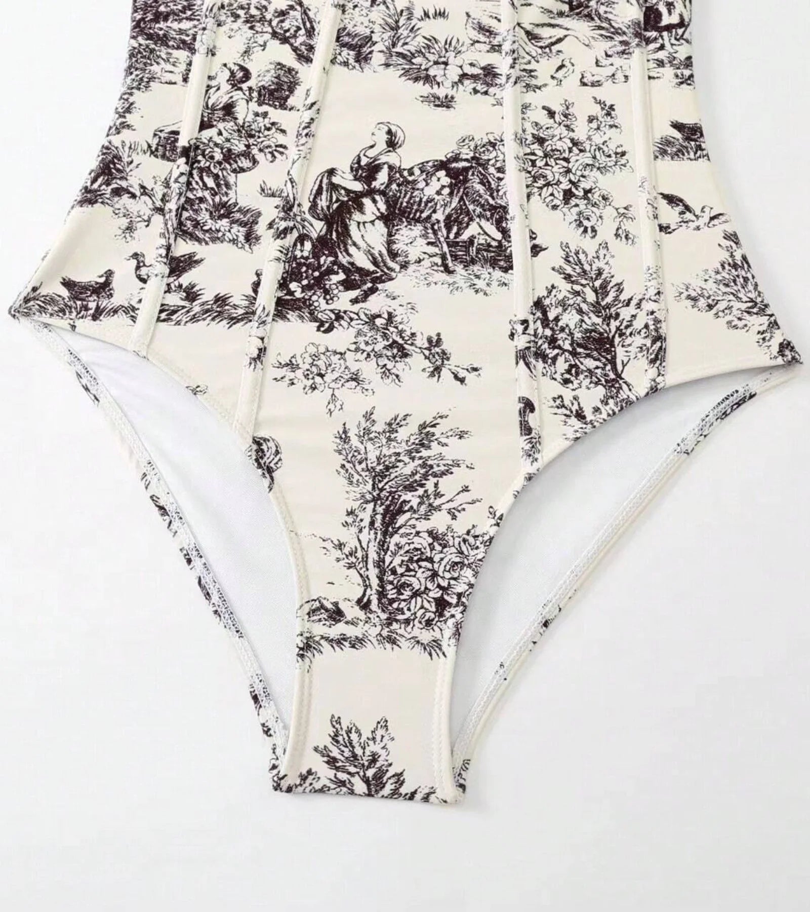 Printed Spaghetti Strap Bodysuit