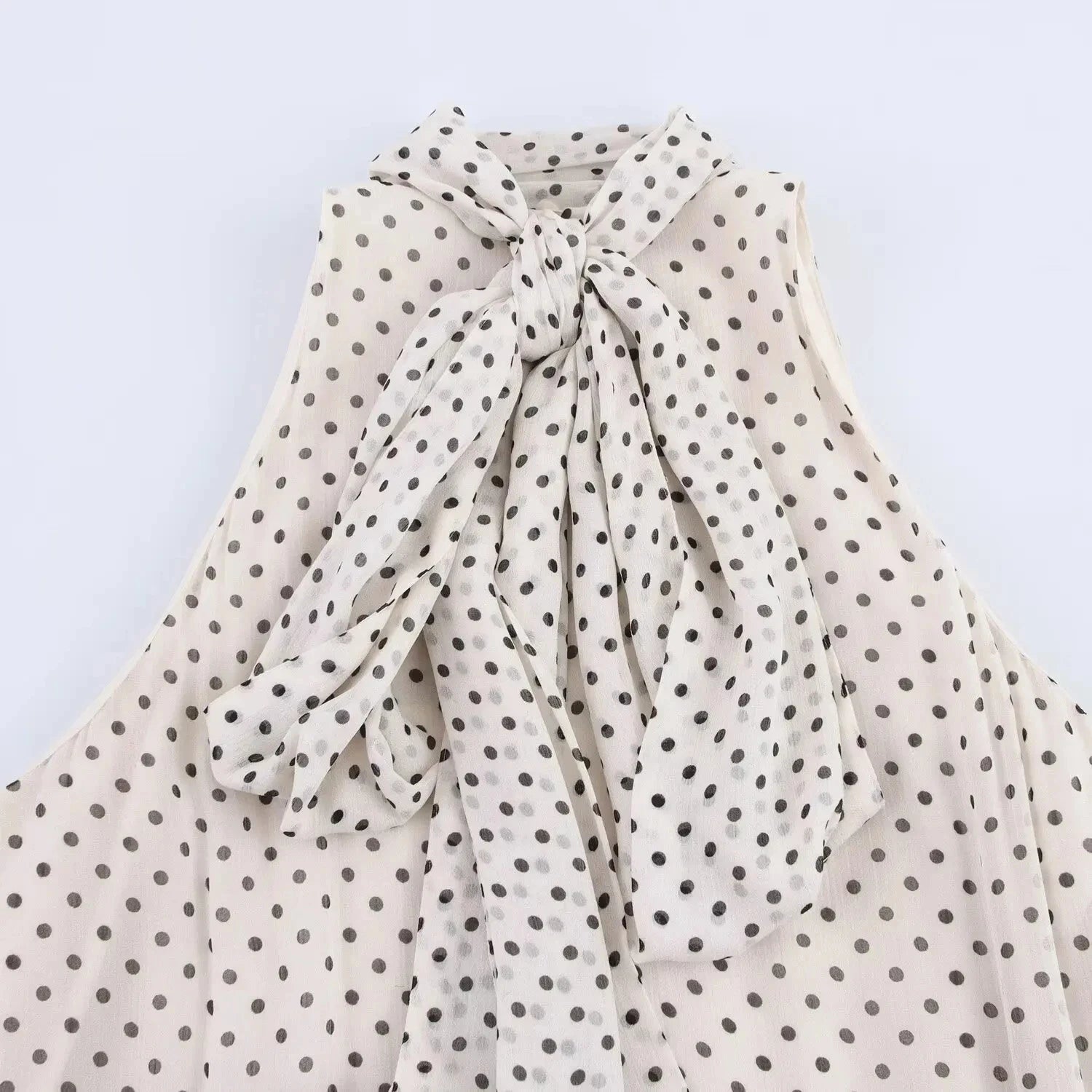 Polka Dot High Neck Swing Maxi Dress