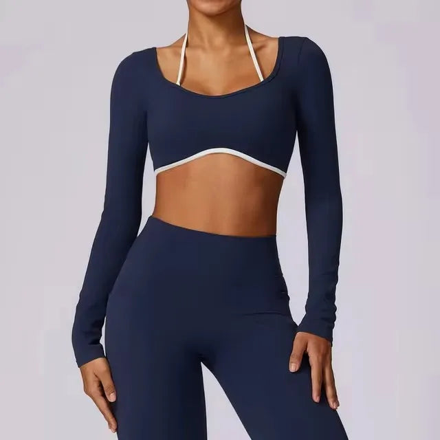 Square Neck Long Sleeve Workout Top