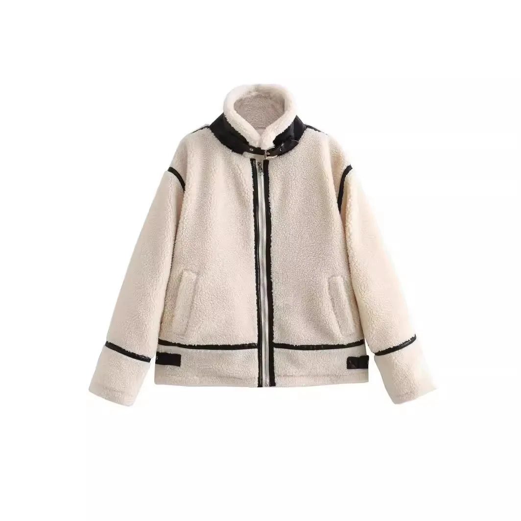 Faux Shearling Zip Jacket