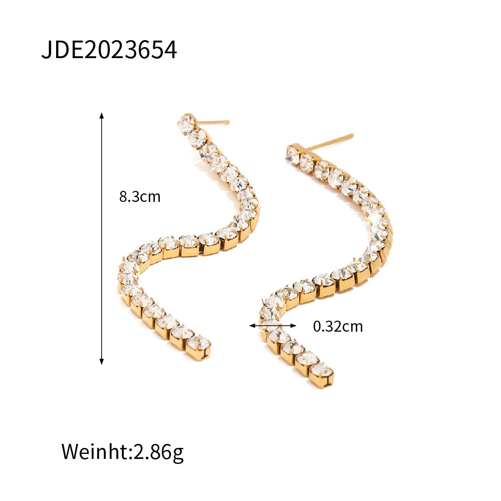 Crystal Bar Drop Earrings