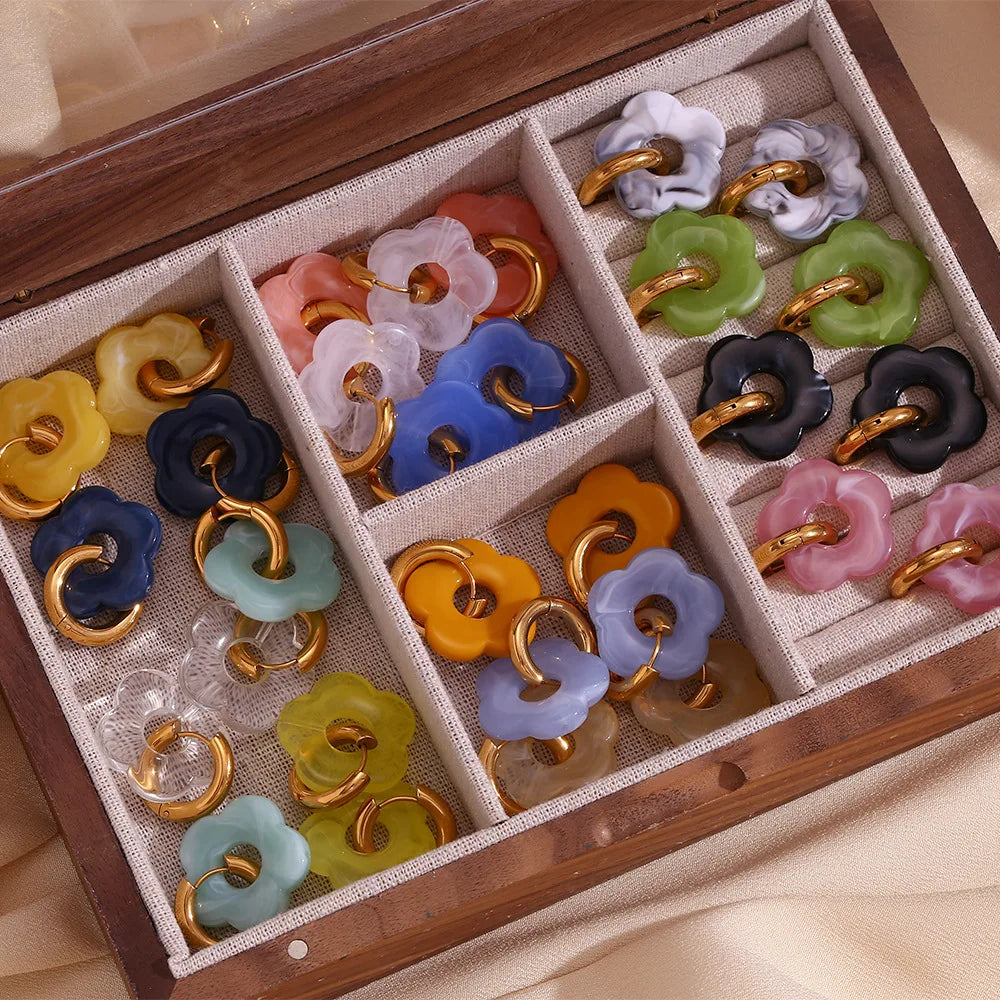 Flower Hoop Earrings