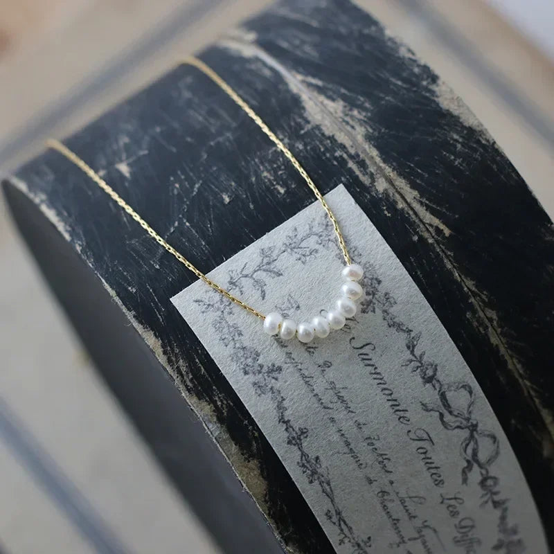 Dainty Pearl Bar Necklace