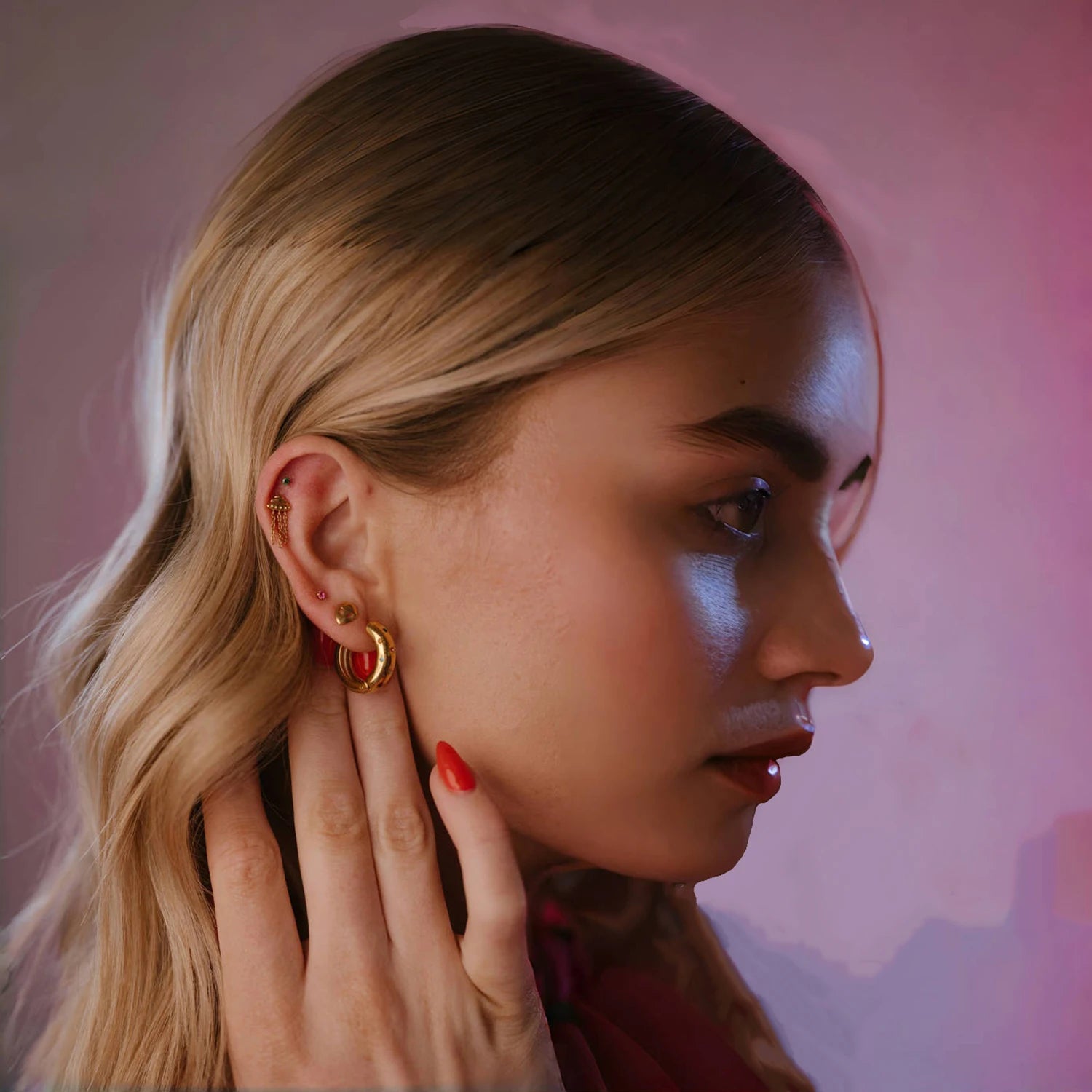 Starburst Gemstone Hoop Earrings