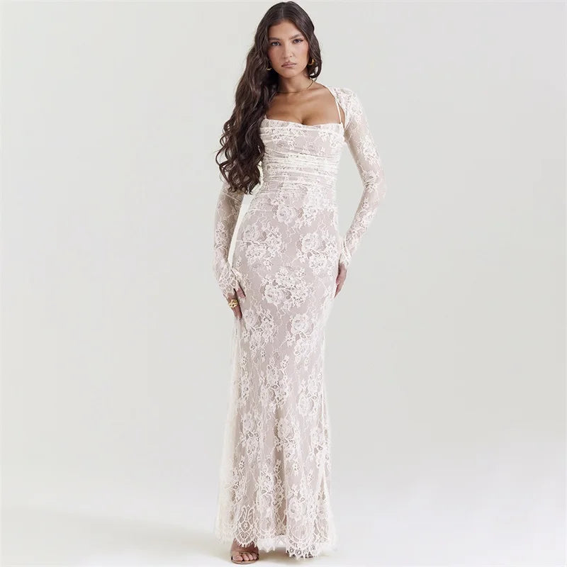 Long Sleeve Lace Maxi Dress