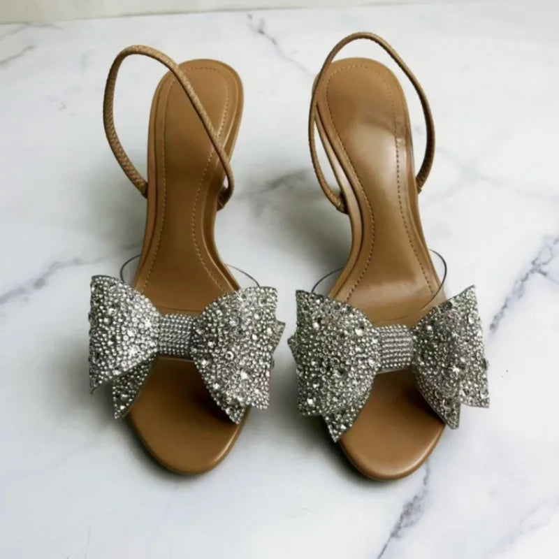 Crystal Bow Slingback Heels