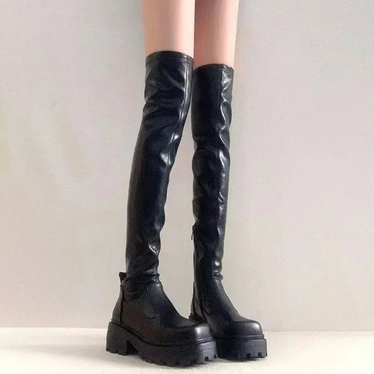 Platform Over-the-Knee Boots