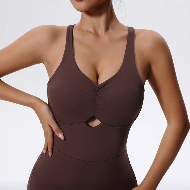 Zipper One-Piece Sportswear for Workout & Yoga