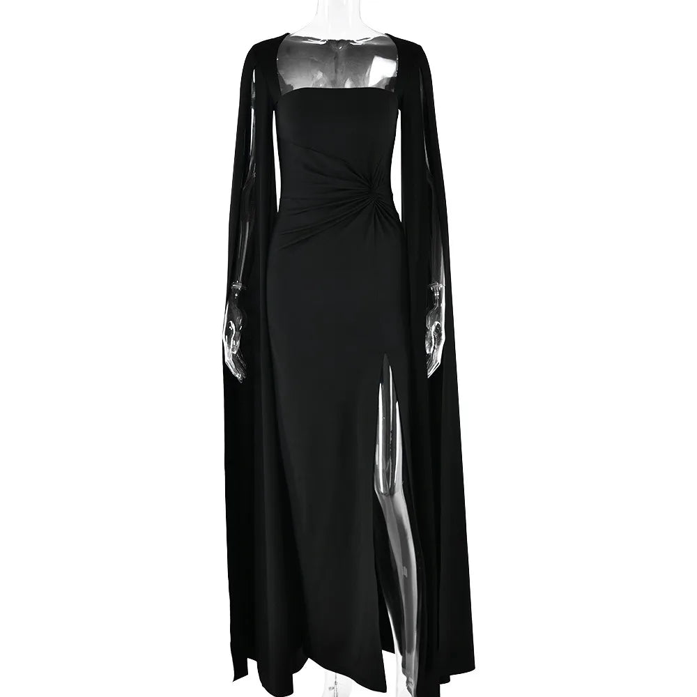 Cape Sleeve Strapless Evening Gown