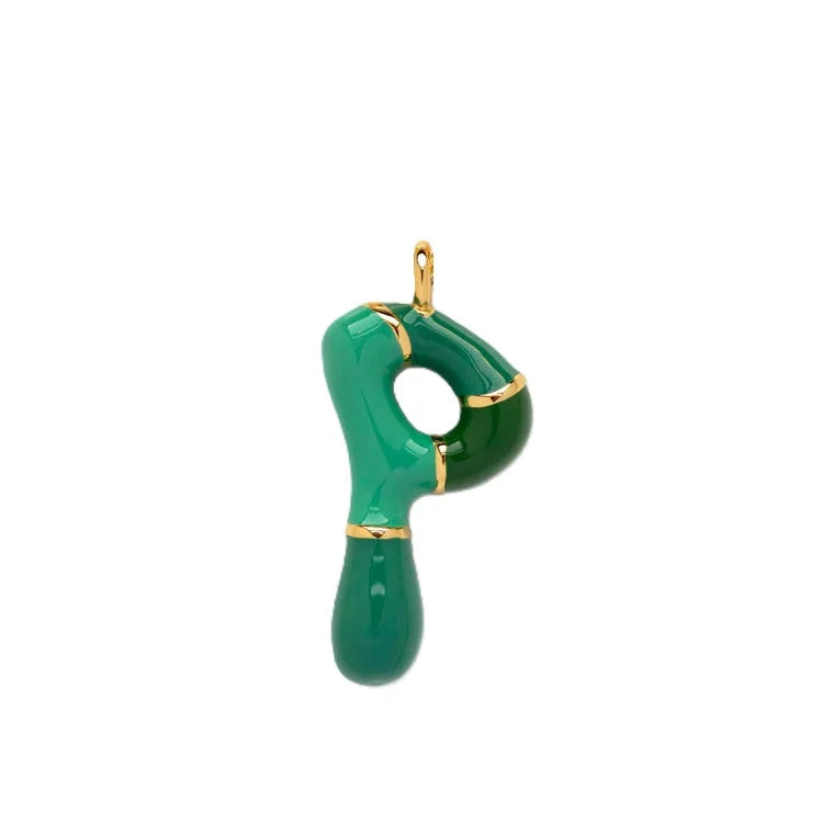 Gold Chain with Green Pendant Necklace