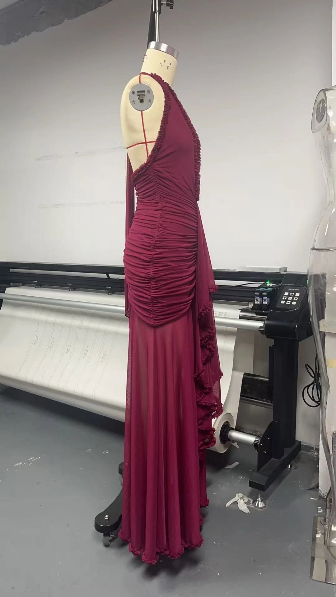 Plunge Halter Evening Gown