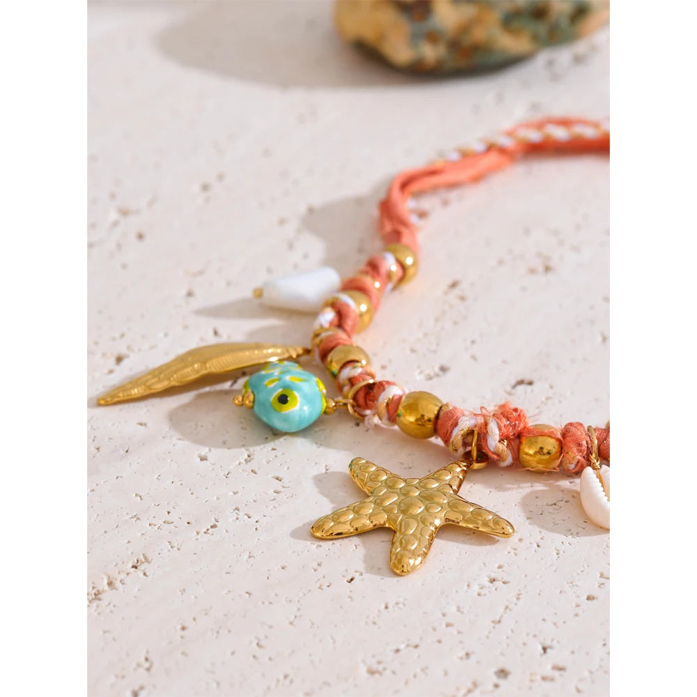 Beach Charm Statement Necklace