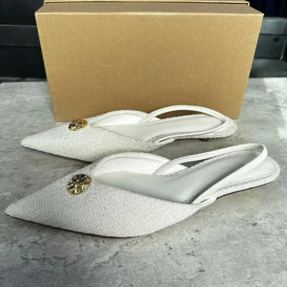 Pointed Toe Slingback Flats