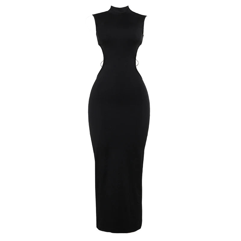 Midnight Allure Lace-Up Dress