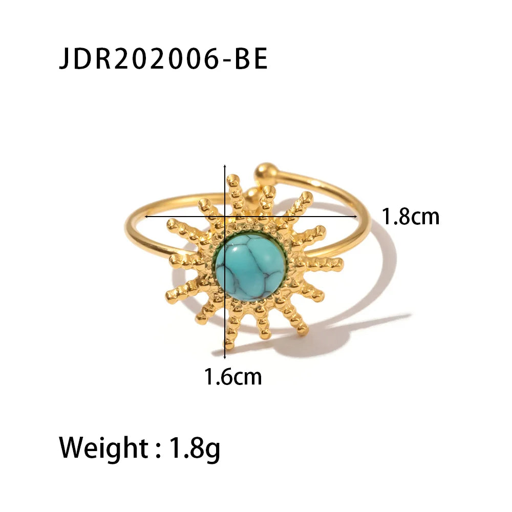 Boho Gemstone Statement Ring Set