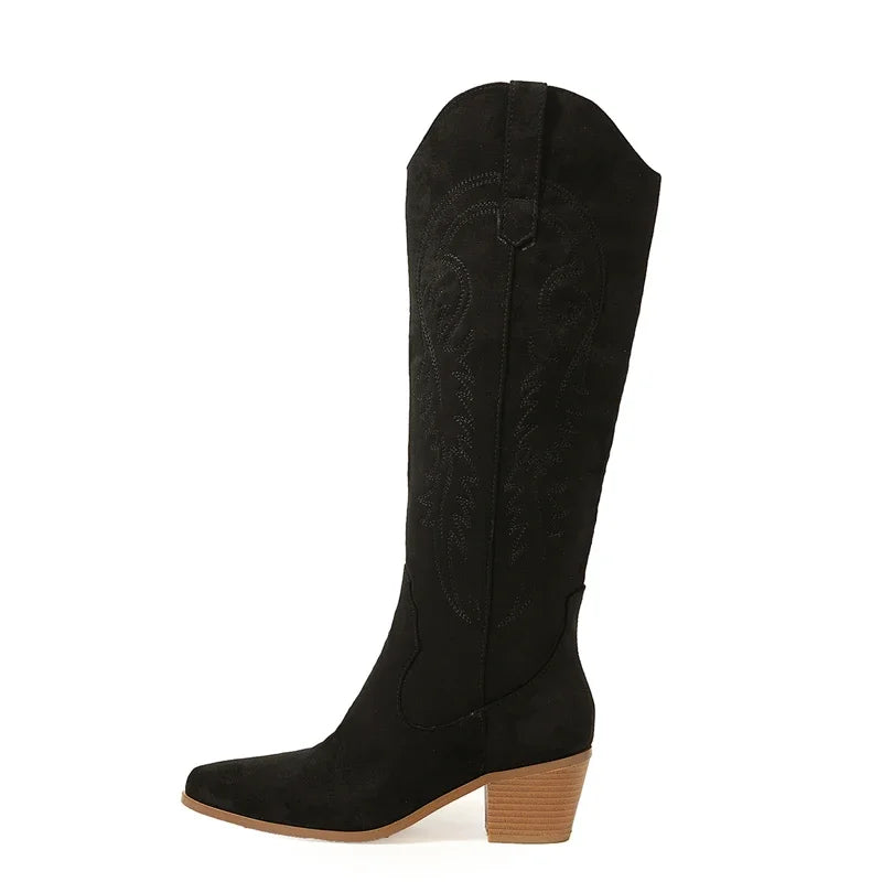 Classic Western Knee-High Boots