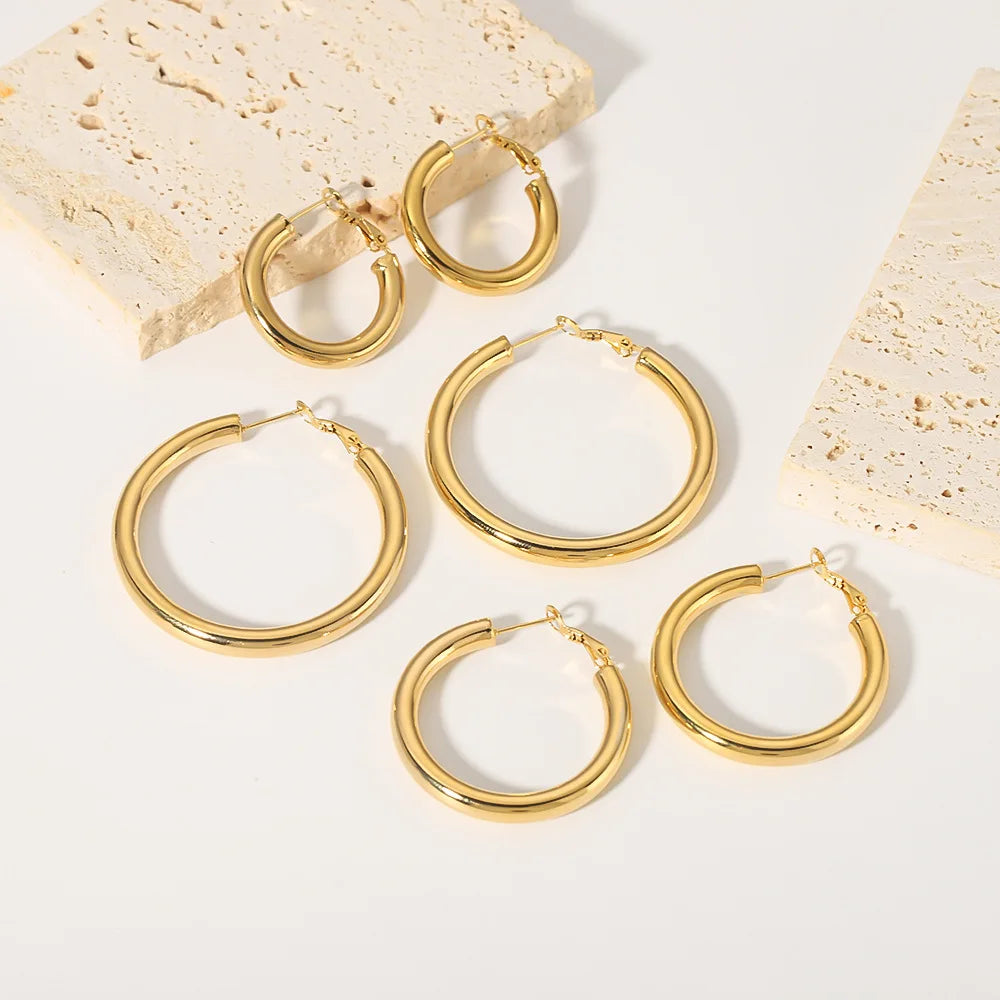 Chunky Classic Hoop Earrings