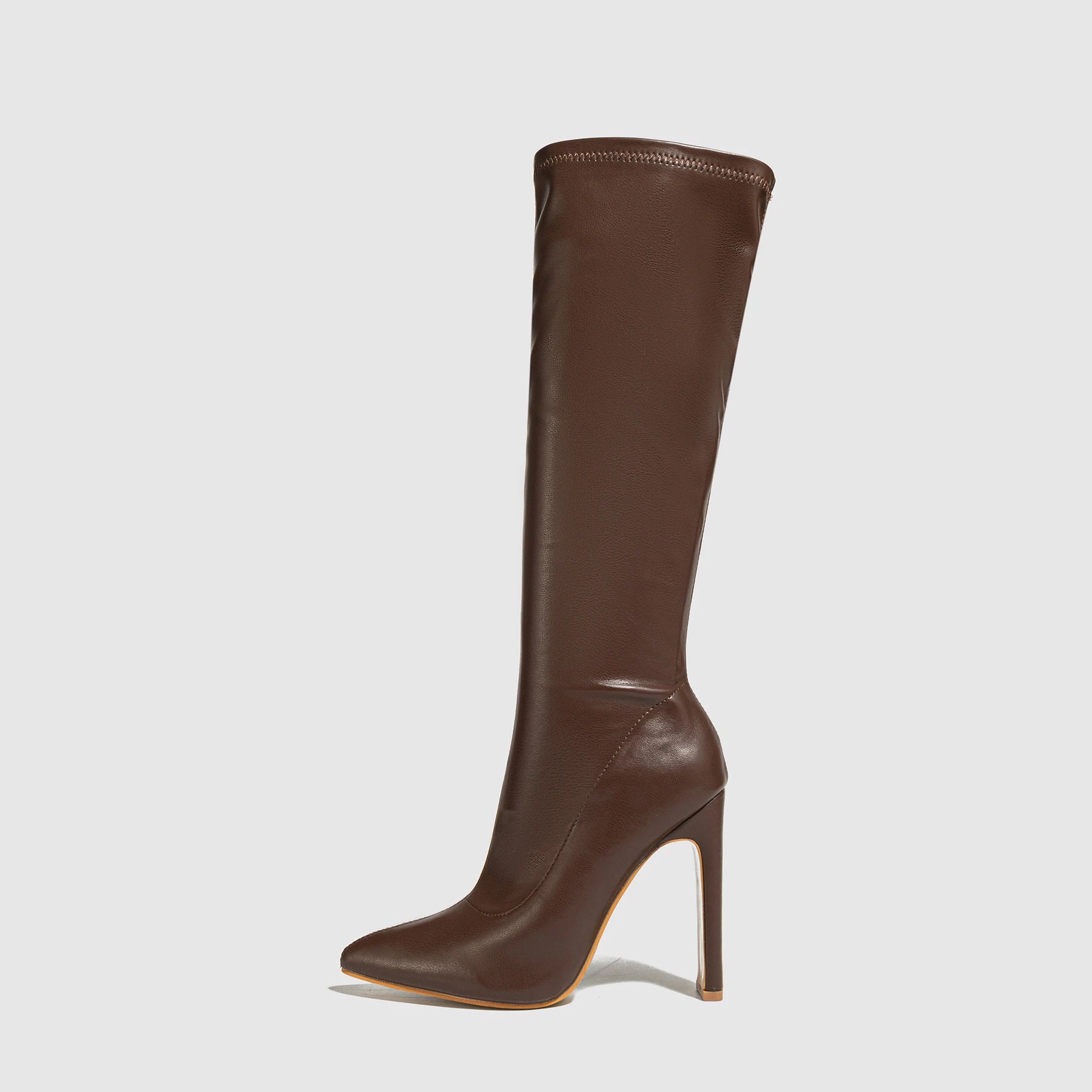 Mocha Luxe Pointed-Toe Boots