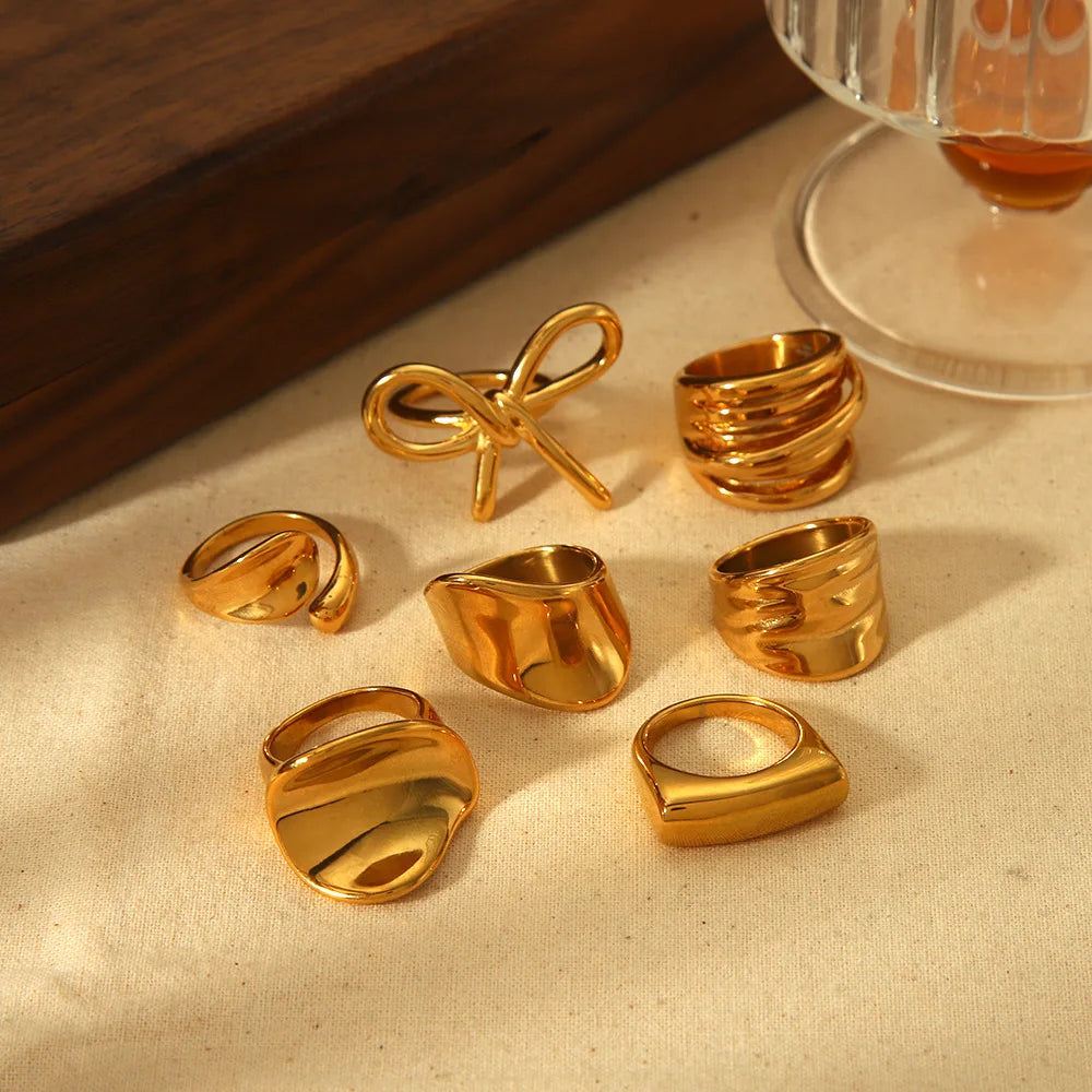 Statement Gold Ring Set