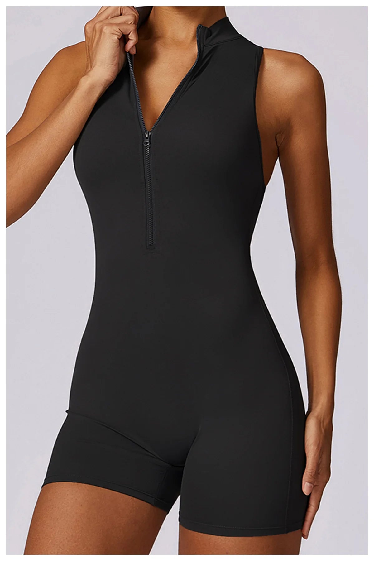 One Shoulder Biker Shorts Set
