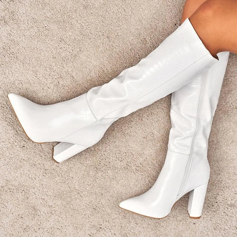 Pointed Toe High Heel Sock Boot