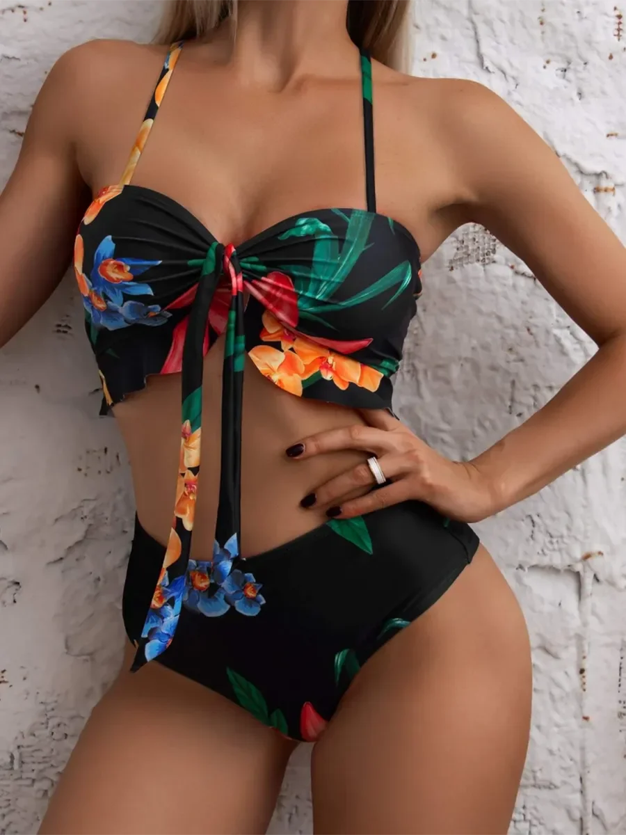 Floral Print Bikini & Sarong Set