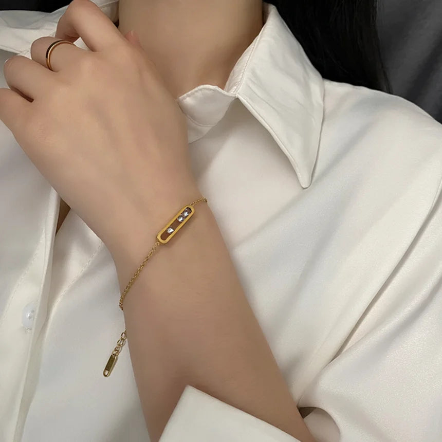Dainty Bar Crystal Bracelet