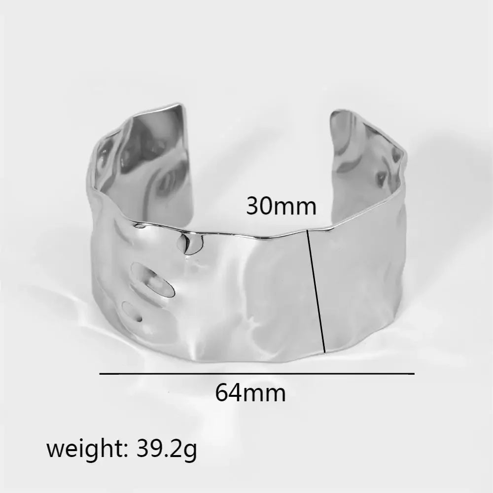 Hammered Wide Cuff Bracelet