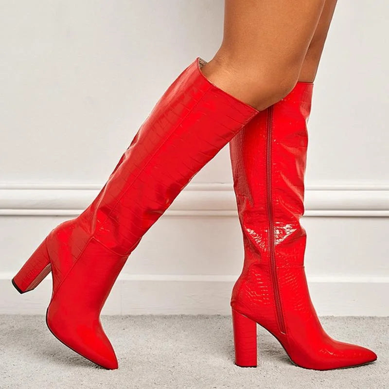 Pointed Toe High Heel Sock Boot