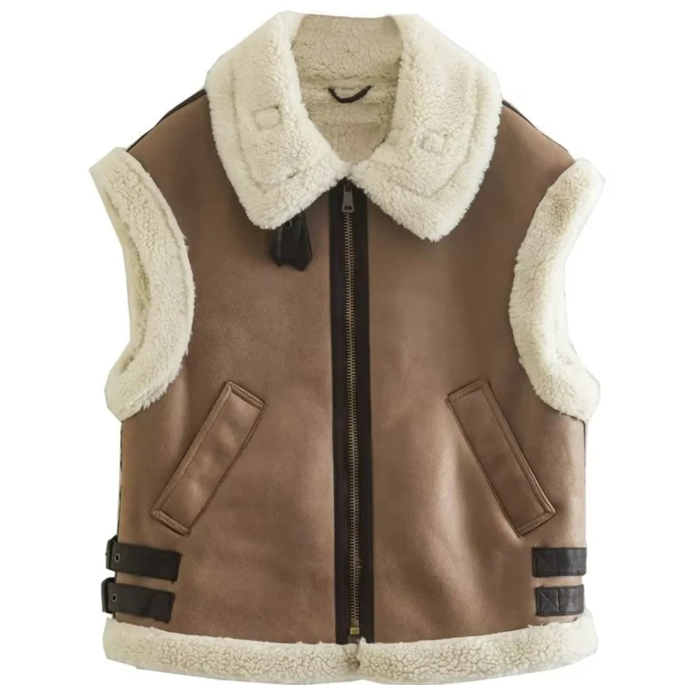 Faux Shearling Aviator Jacket