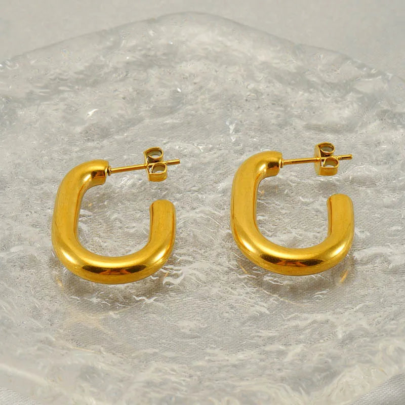 Chunky Square Hoop Earrings