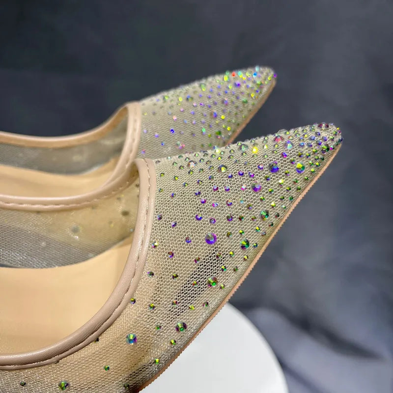 Glimmering Mesh Stiletto Pumps