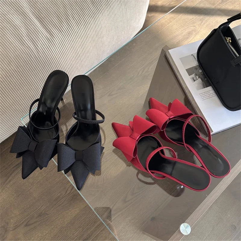 Bow Detail Slip-On Heels