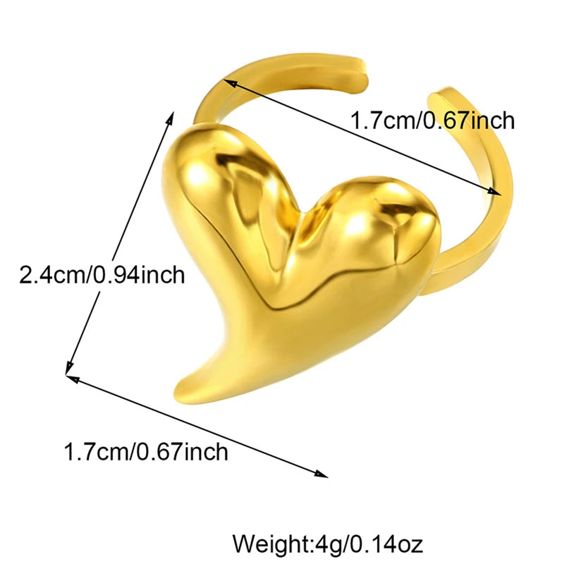 Open Heart Wrap Adjustable Ring