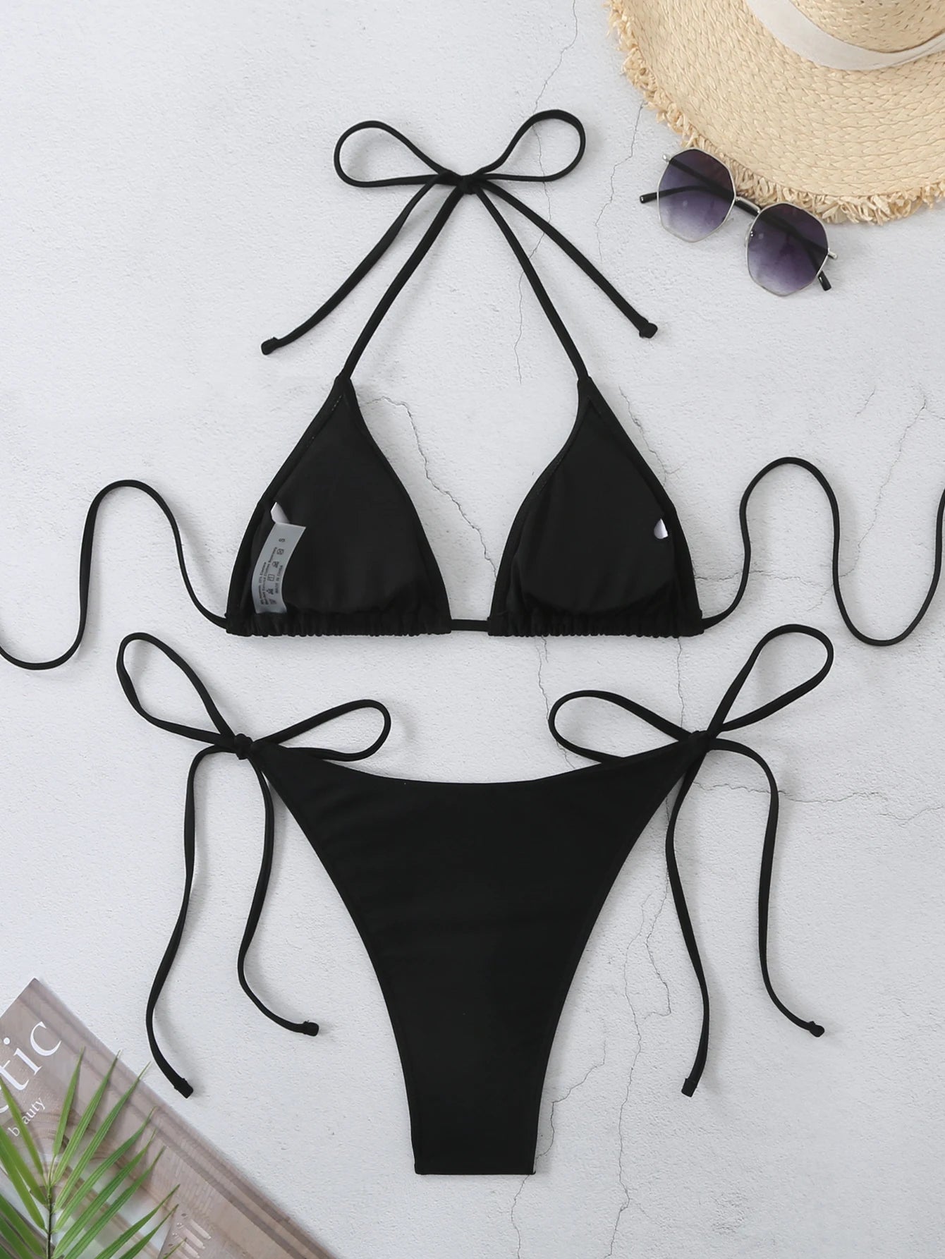 Classic Triangle Bikini with Side-Tie Bottoms