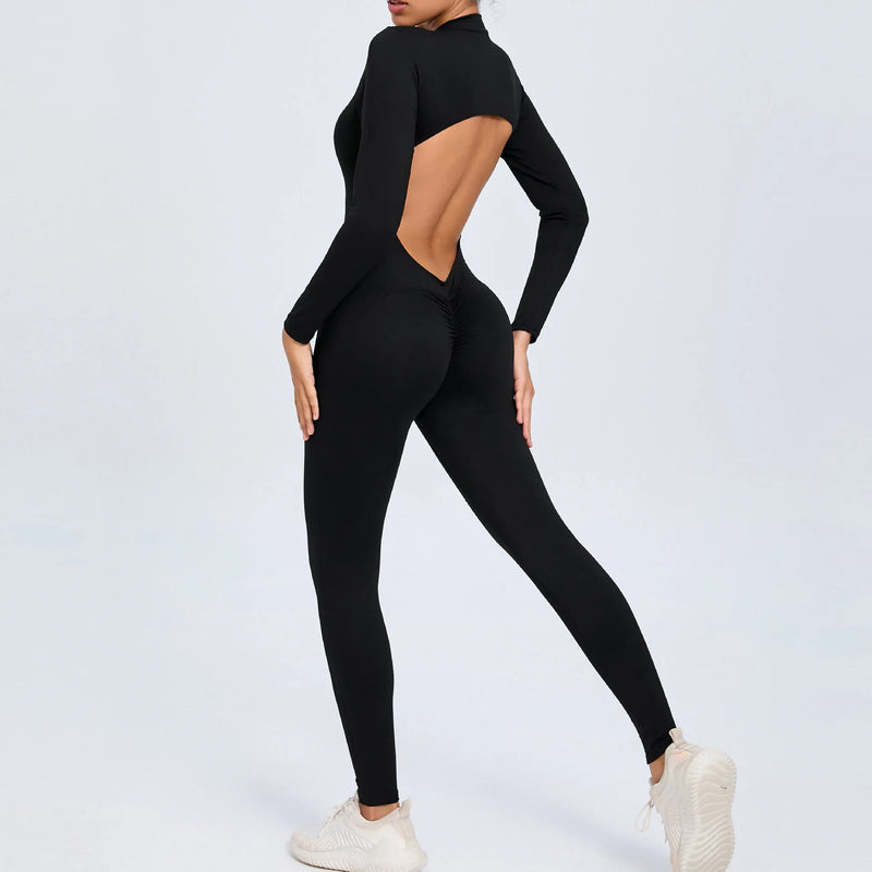 Backless SculptFit Long Sleeve Jumpsuit