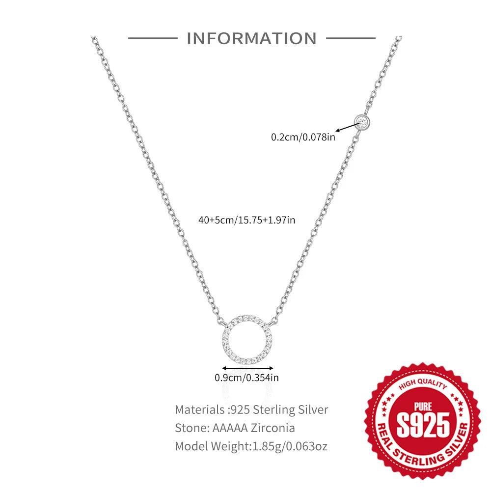 Dainty Circle Pavé Pendant Necklace