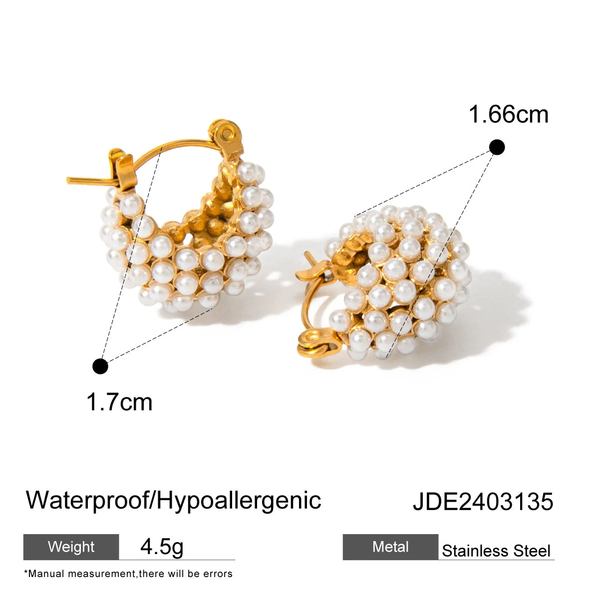 Pearl Cluster V Hoop Earrings