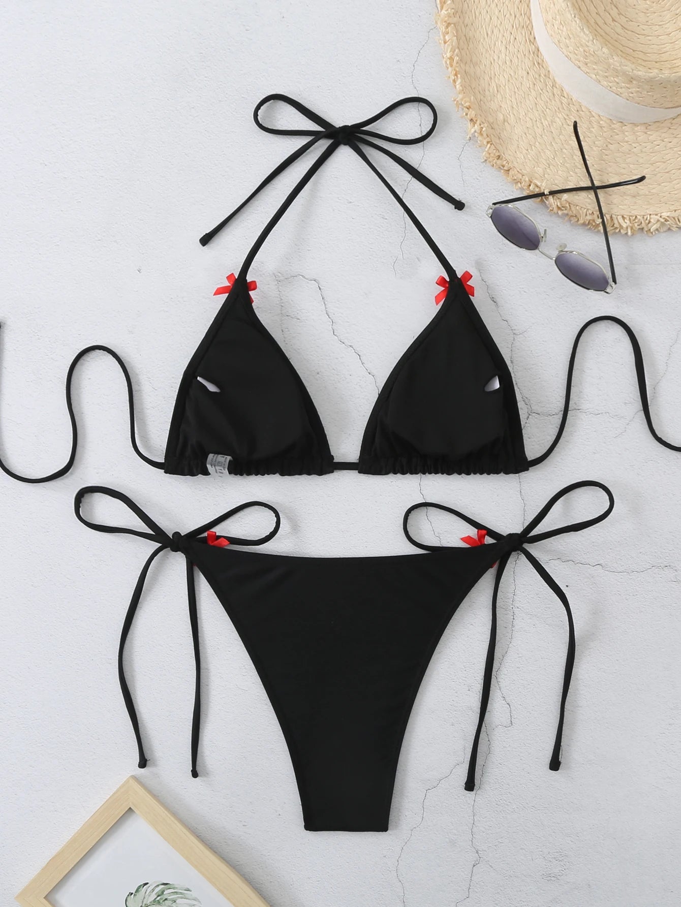 Triangle Bikini with Bow Details