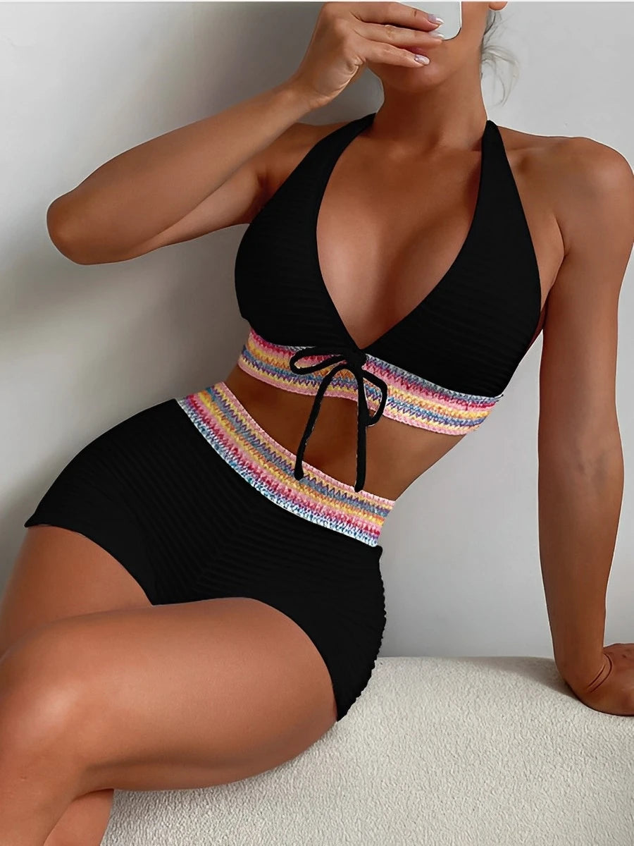 Ring Detail Bandeau Bikini Set