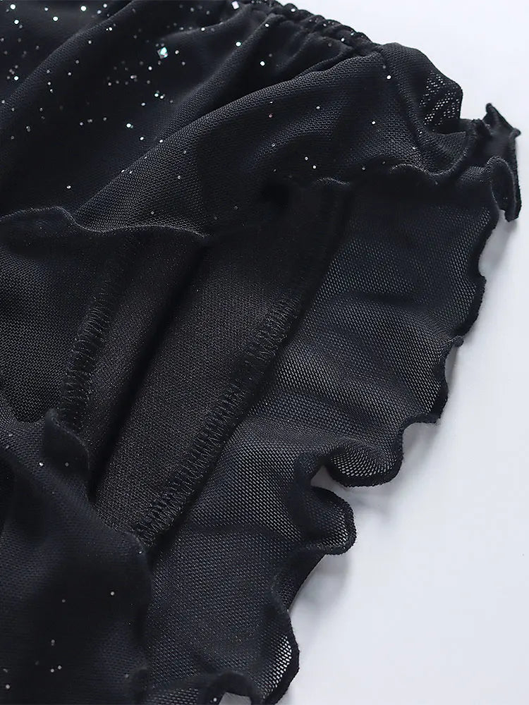 Sparkle Mesh Bodycon Mini Dress