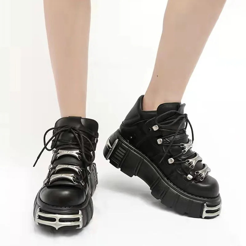 Gothic Platform Metal Sneakers