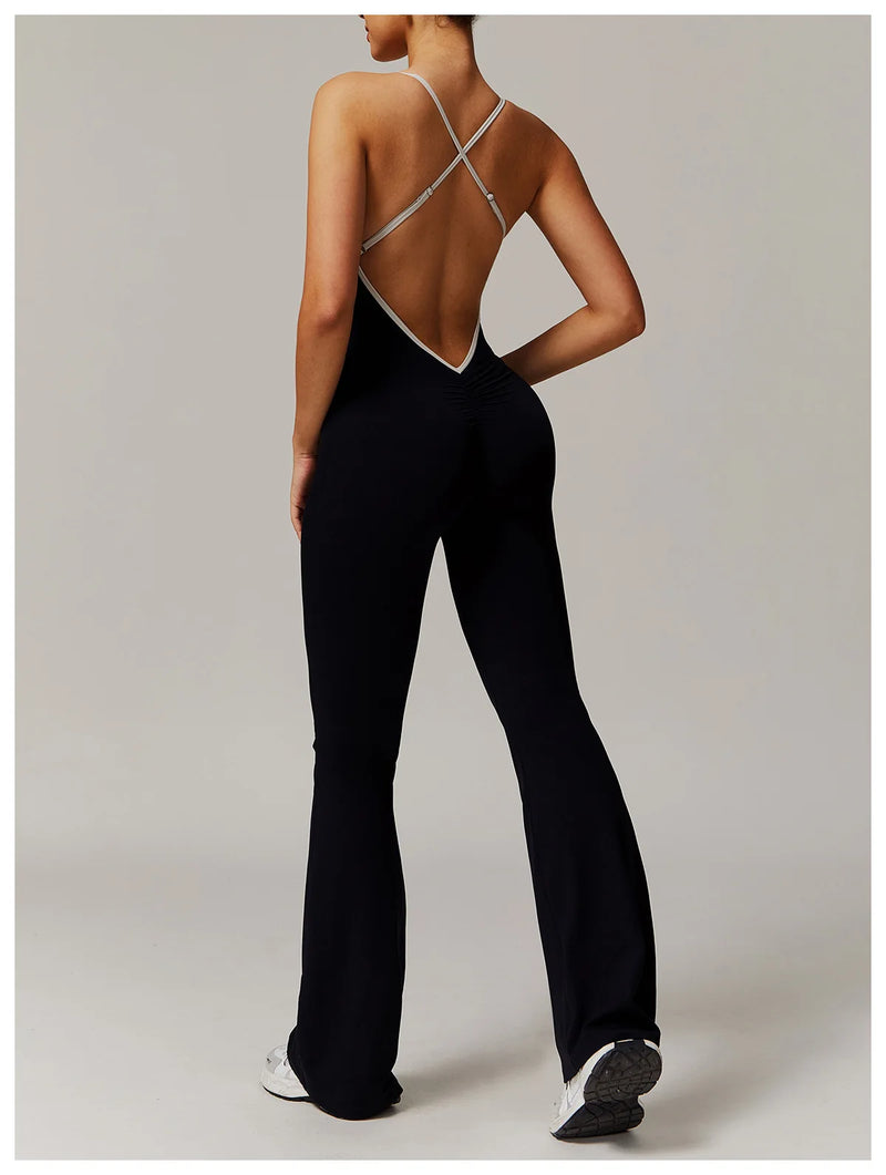 Strappy Flare-Leg Jumpsuit
