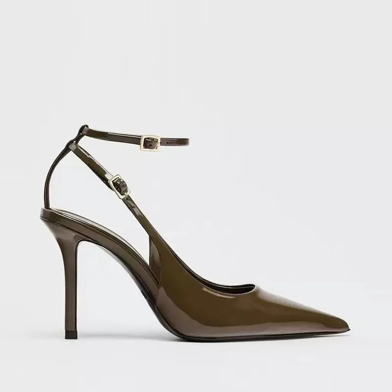 Patent Leather Ankle Strap Heels